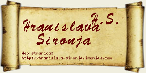 Hranislava Šironja vizit kartica